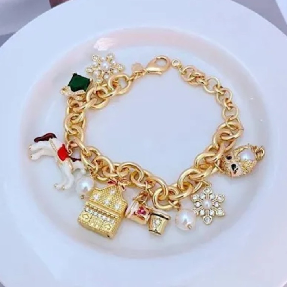 kate spade Gold-tone Multicharm Bracelet with Enamel Accents - Picture 2 of 12